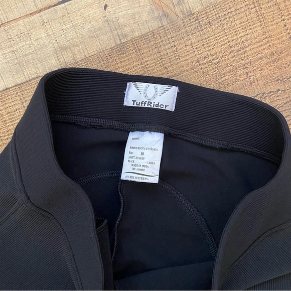 TuffRider Ribbed Boot Cut Tights, Equestrian Riding Pants - Picture 6 of 11